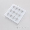 12PCS OF MULTI CZ CROSS 316L SURGICAL STEEL NOSE HOOP NOSE RING BOX